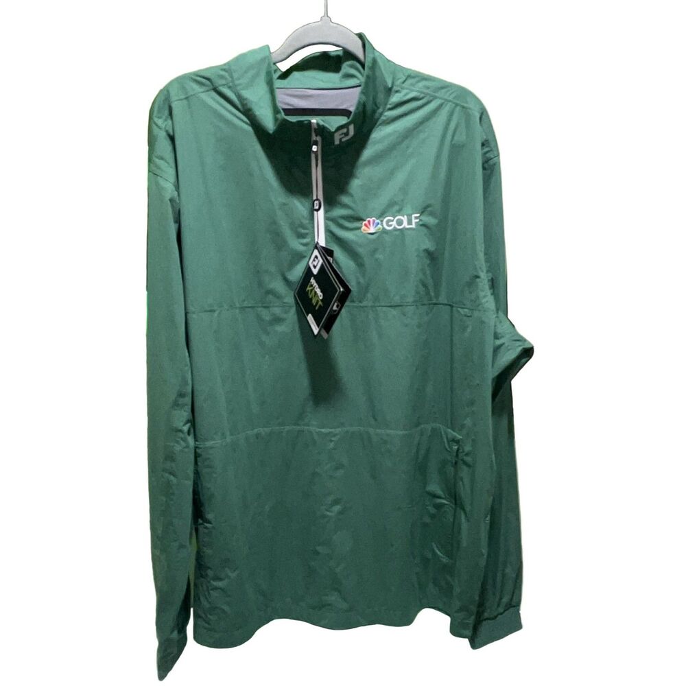 FootJoy HydroKnit Pullover Jacket Green XL Waterproof Windproof Breathable
